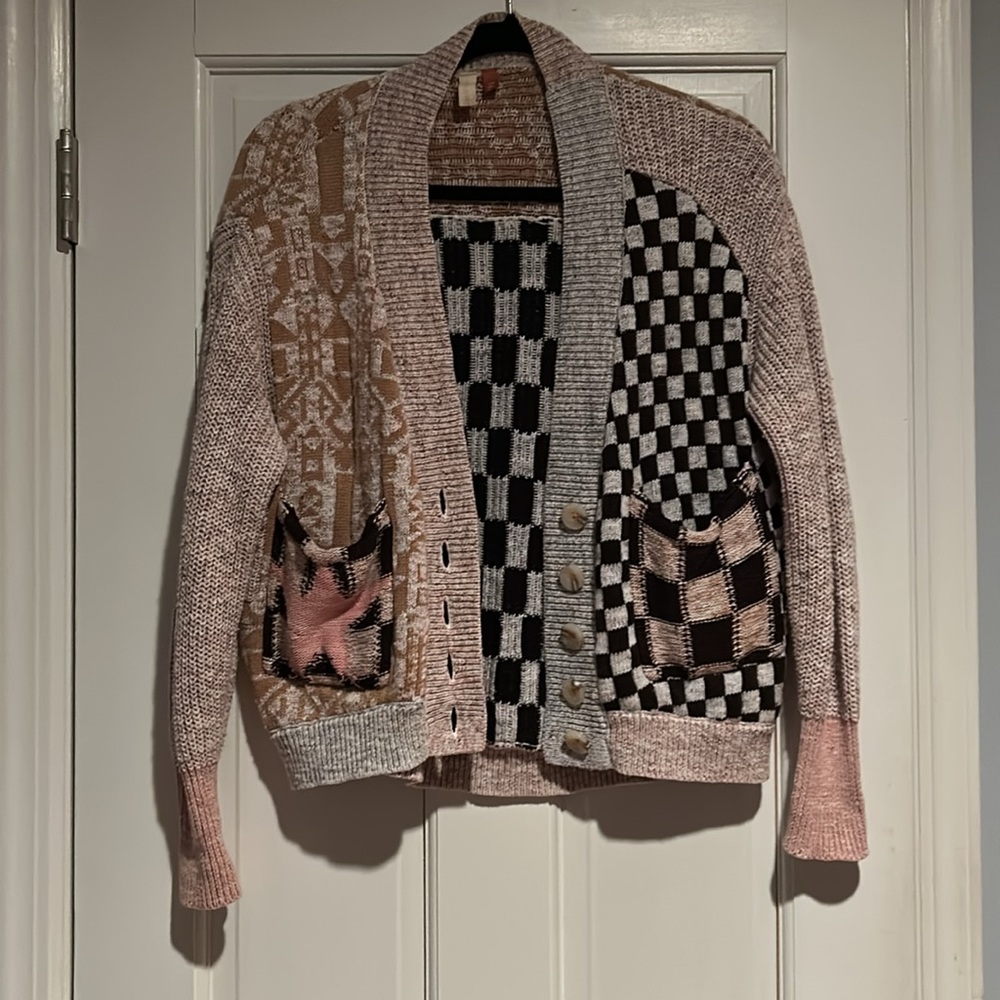 Anthropology Pilcro Oversized Mashup Cardigan